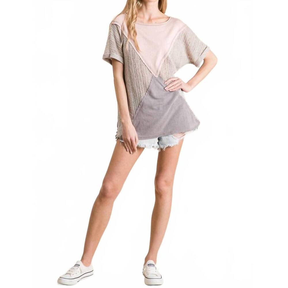 NEW GEEGEE boat neck top in taupe